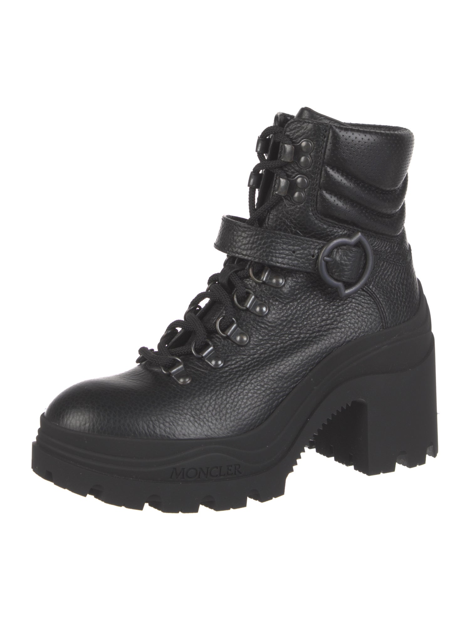 Moncler Leather Combat Boots