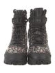 Moncler Tweed Tweed Pattern Combat Boots