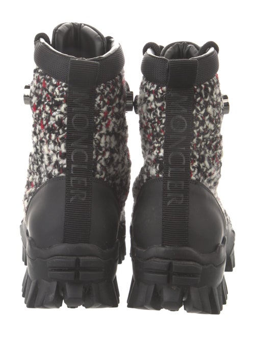 Moncler Tweed Tweed Pattern Combat Boots