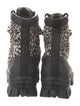Moncler Tweed Tweed Pattern Combat Boots