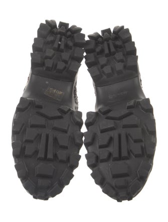 Moncler Tweed Tweed Pattern Combat Boots