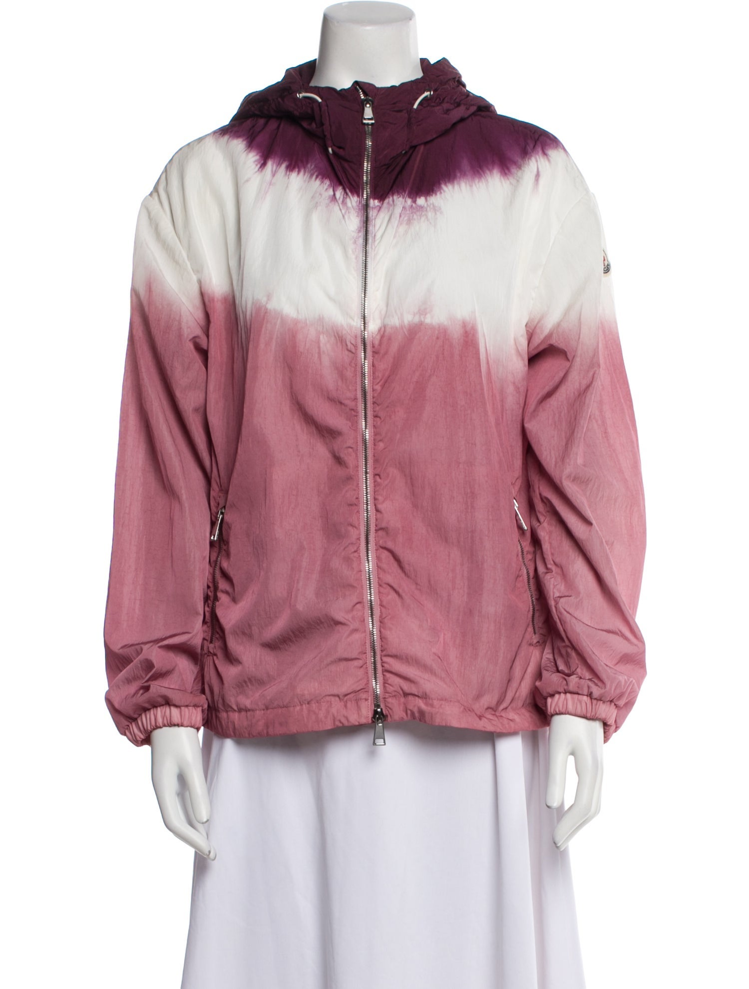 Moncler Colorblock Pattern Faux Fur Jacket