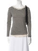 Moncler Striped Bateau Neckline Top