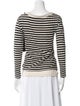 Moncler Striped Bateau Neckline Top