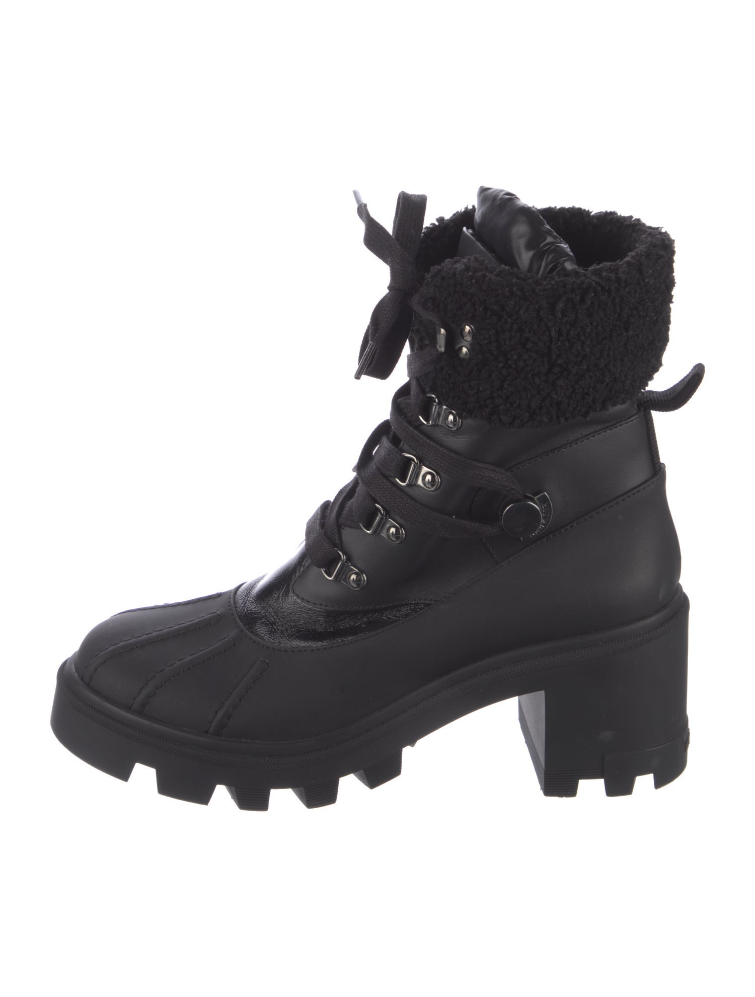 Moncler Leather Combat Boots