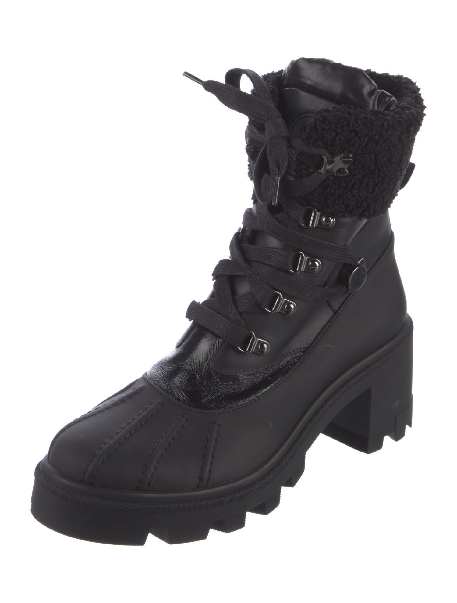 Moncler Leather Combat Boots