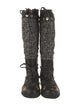 Moncler Tweed Tweed Pattern Lace-Up Boots