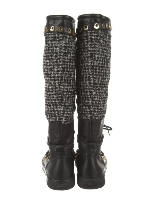 Moncler Tweed Tweed Pattern Lace-Up Boots