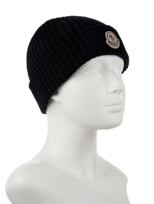 Moncler Blue Knitted Virgin Wool Beanie
