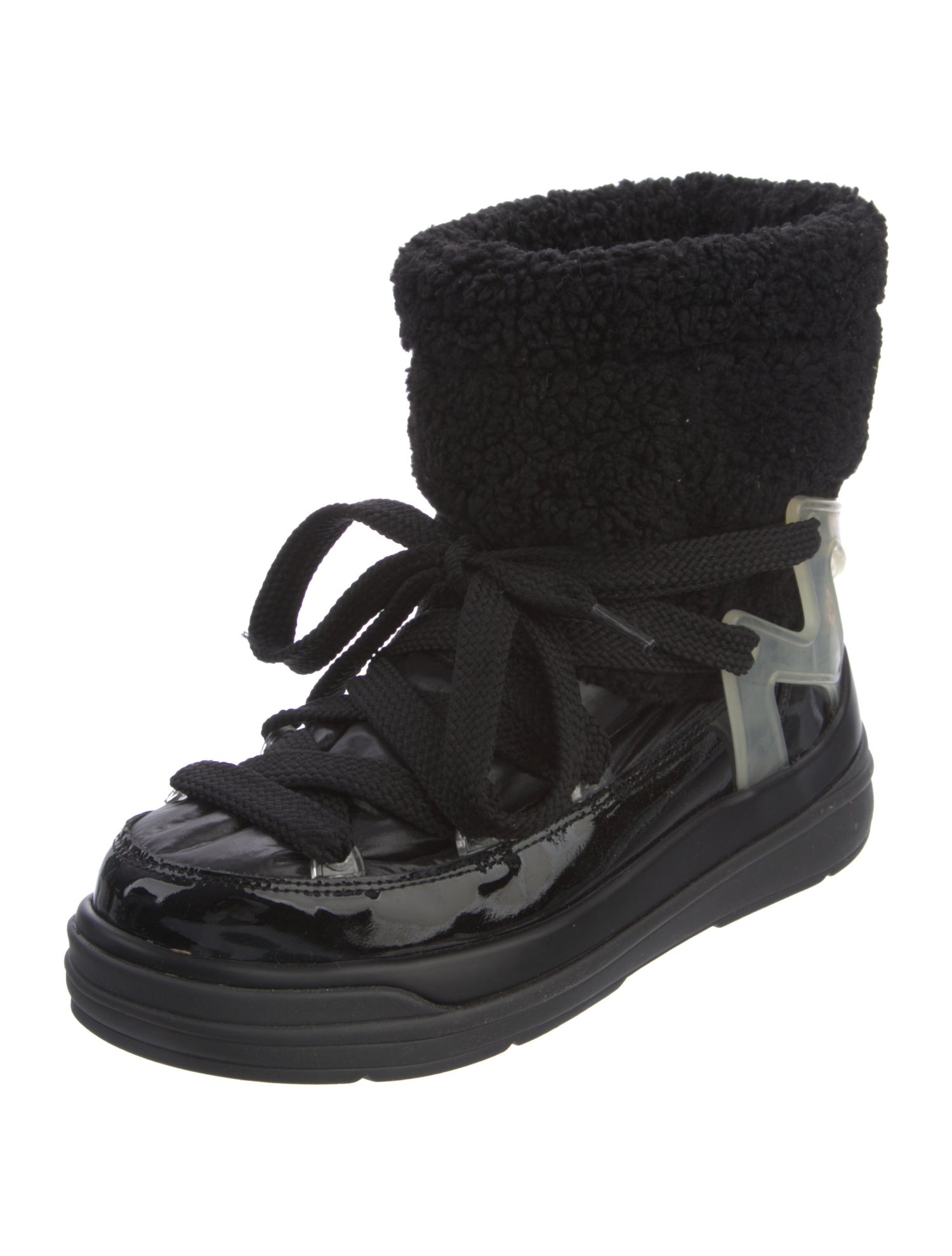 Moncler Patent Leather Combat Boots