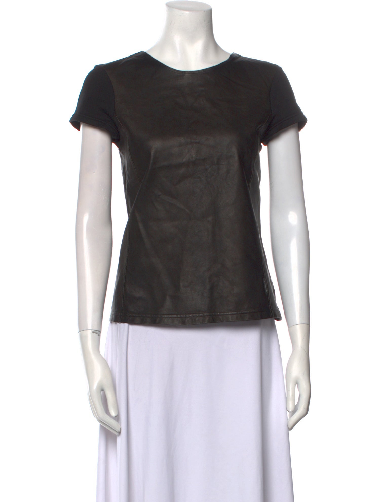 Moncler Leather Crew Neck T-Shirt