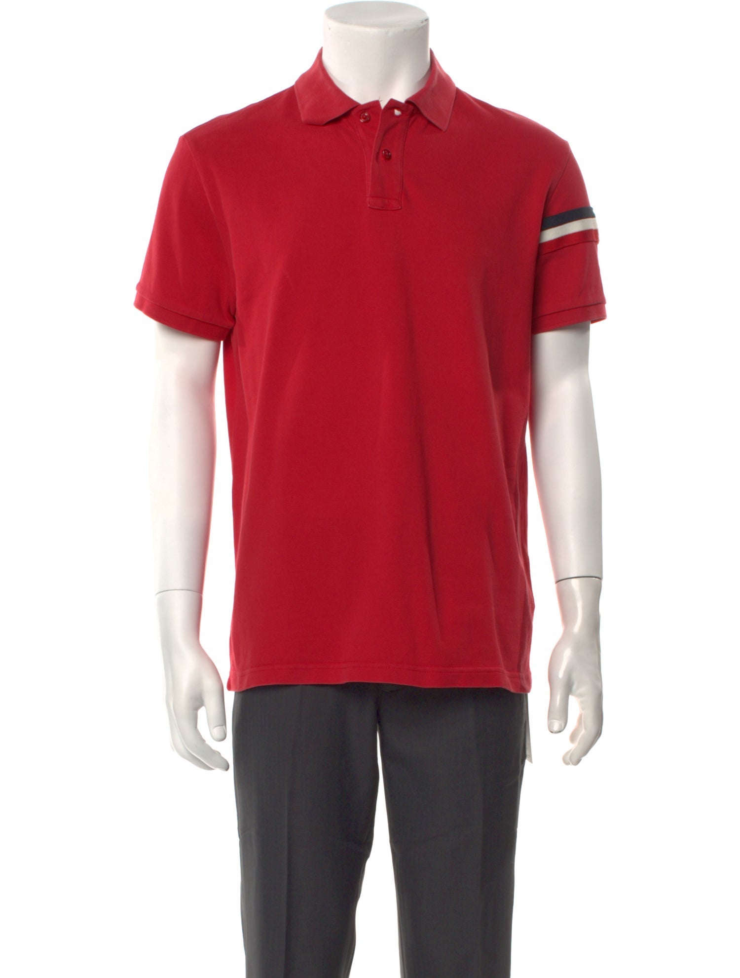 Moncler Striped Collar Polo Shirt