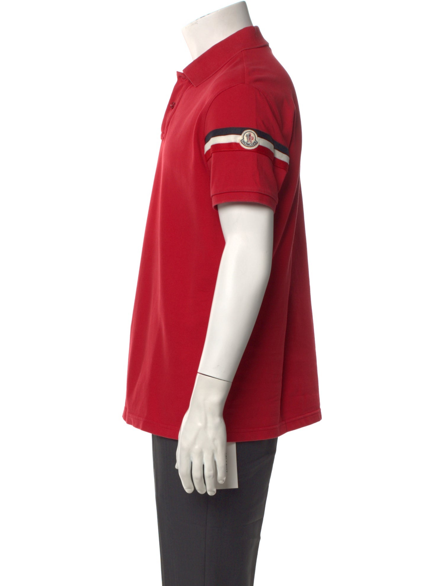 Moncler Striped Collar Polo Shirt