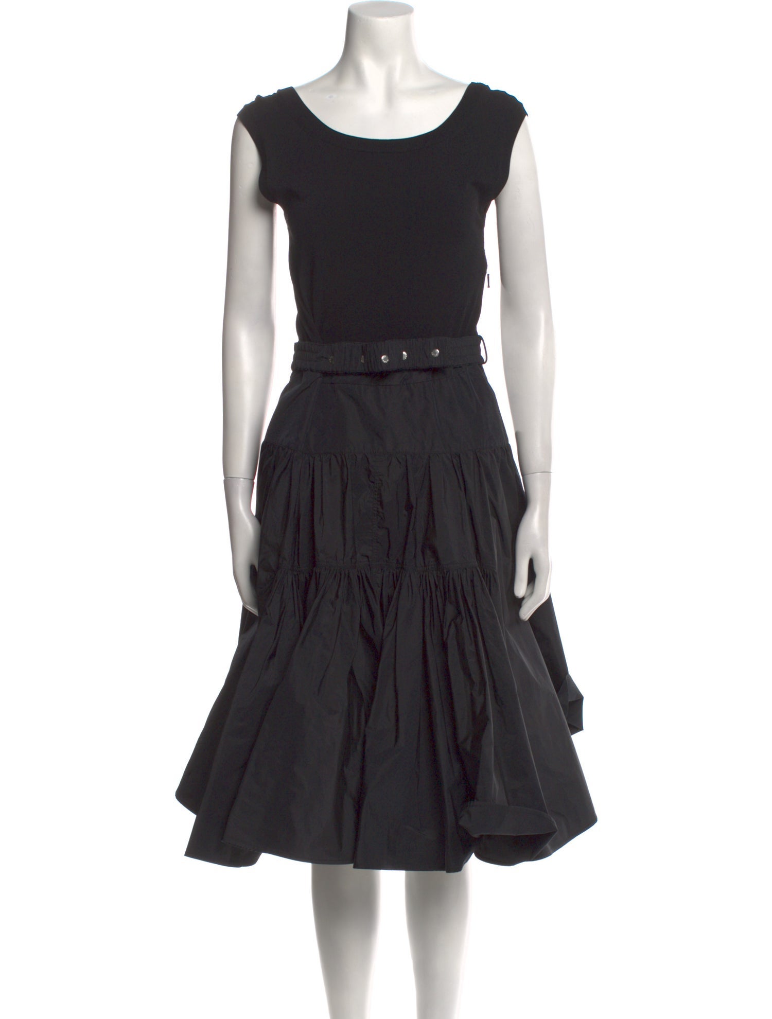 Moncler Scoop Neck Midi Length Dress