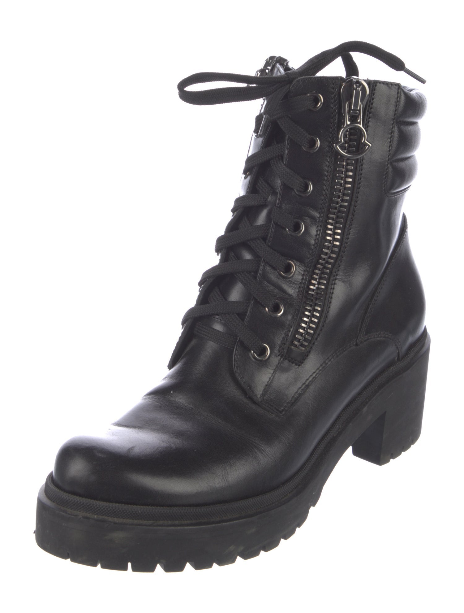 Moncler Leather Combat Boots