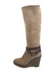 Moncler Suede Riding Boots