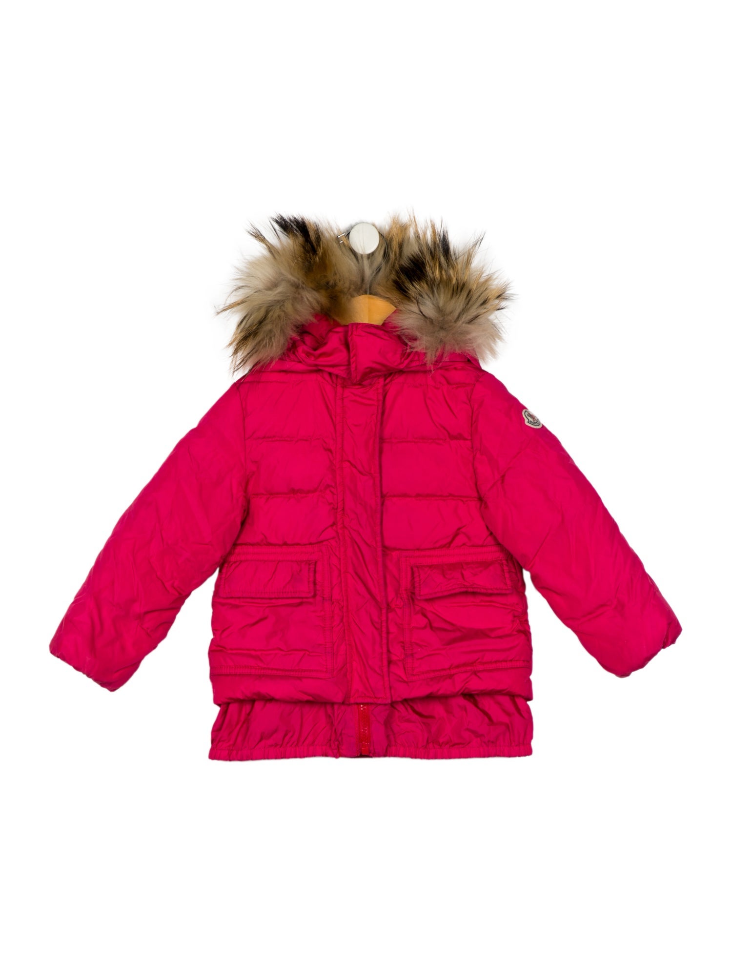 Moncler Toddler Girls' Solid Fur-Trimmed Down Coat