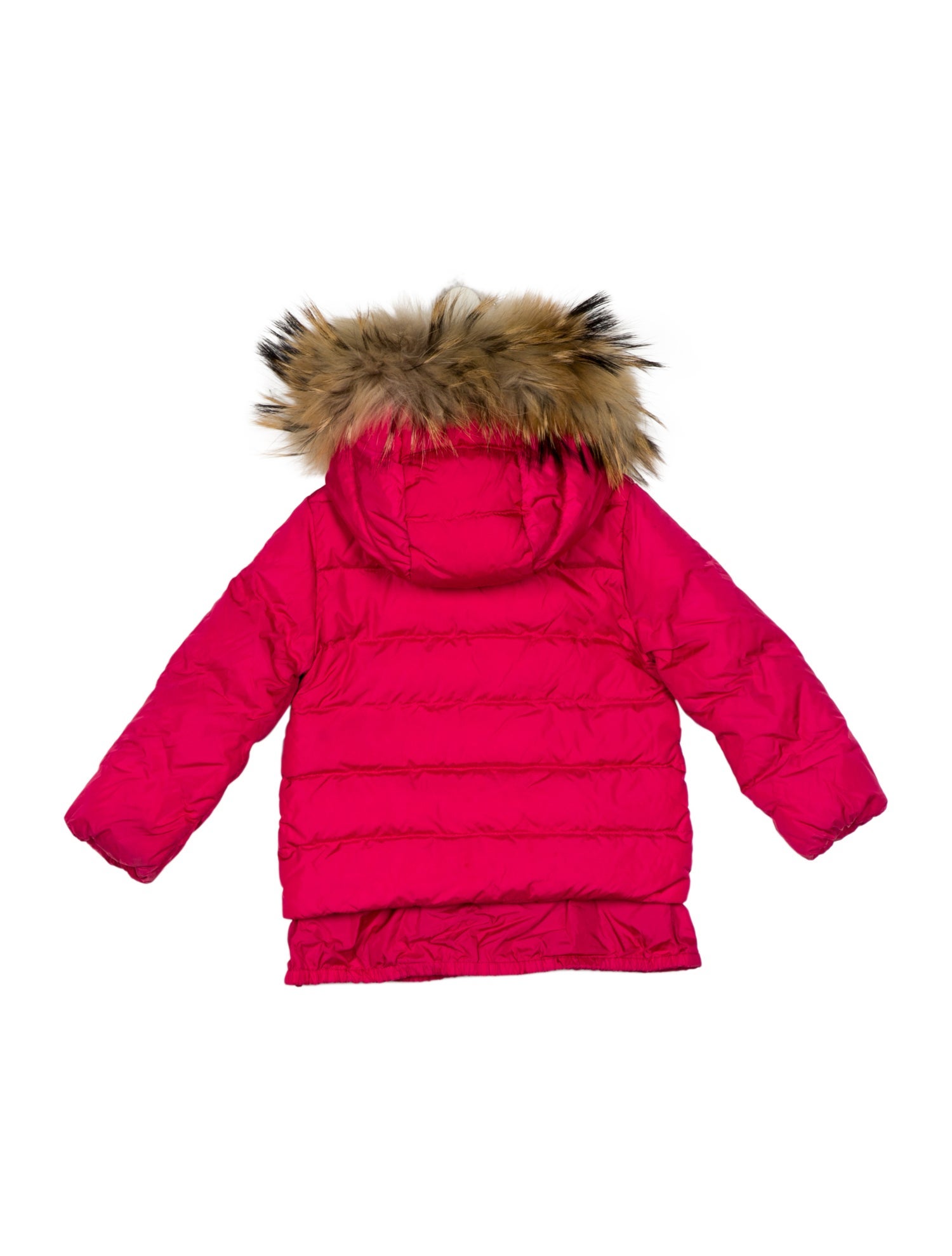 Moncler Toddler Girls' Solid Fur-Trimmed Down Coat