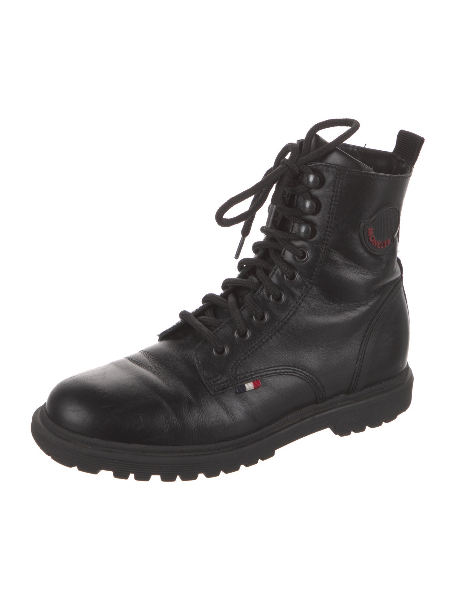 Moncler Leather Combat Boots