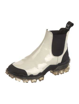 Moncler Patent Leather Chelsea Boots