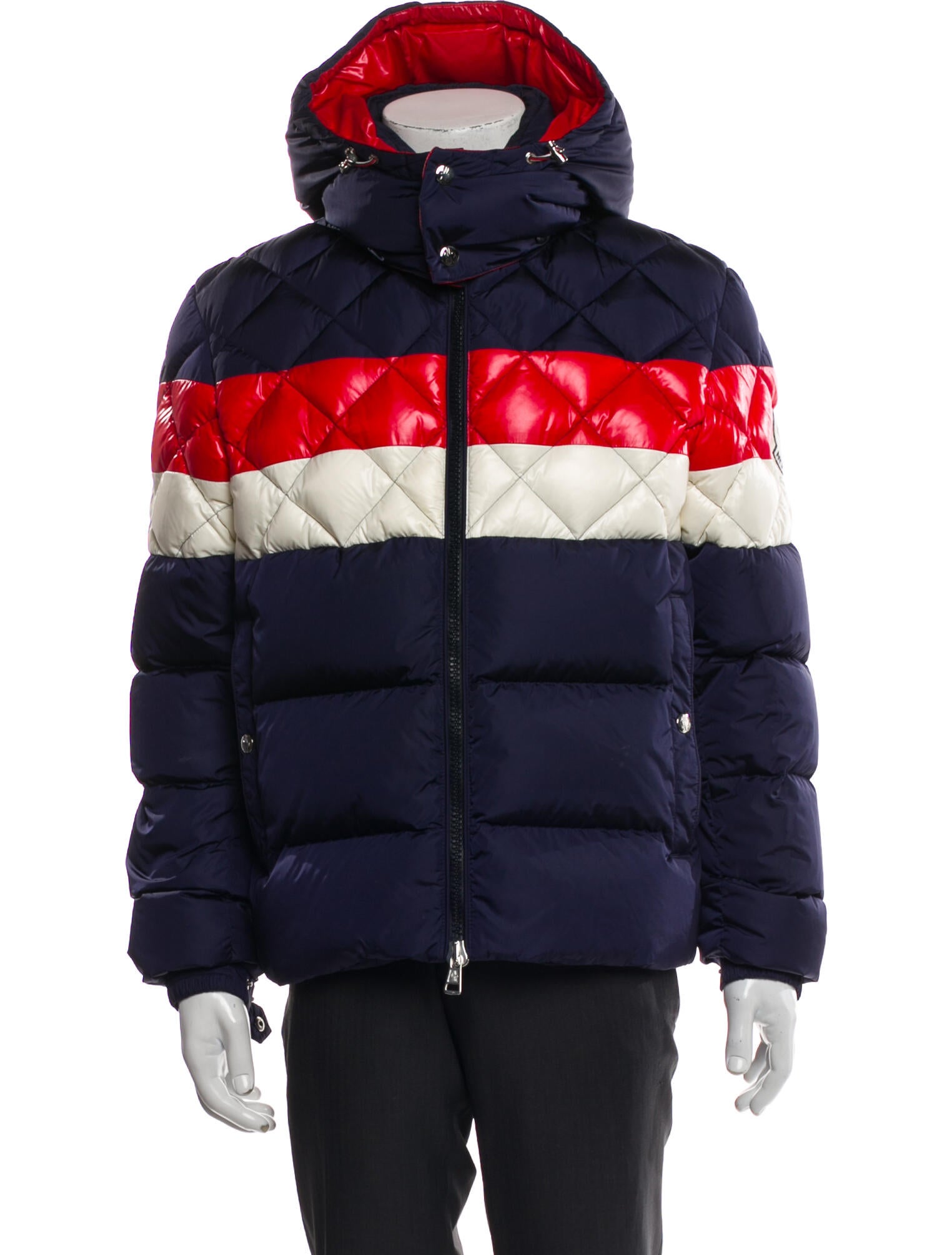 Moncler Colorblock Pattern Puffer Coat