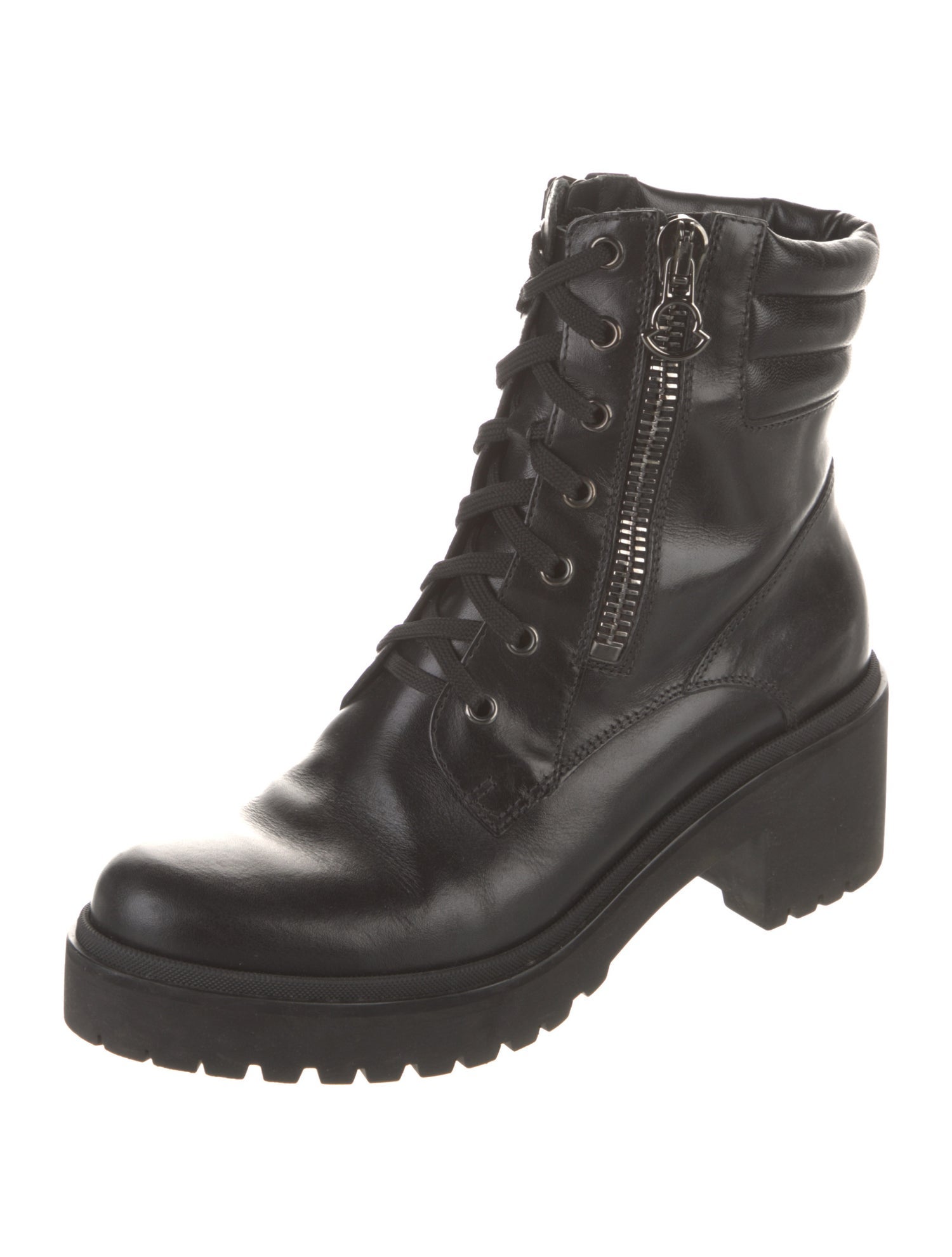 Moncler Leather Combat Boots
