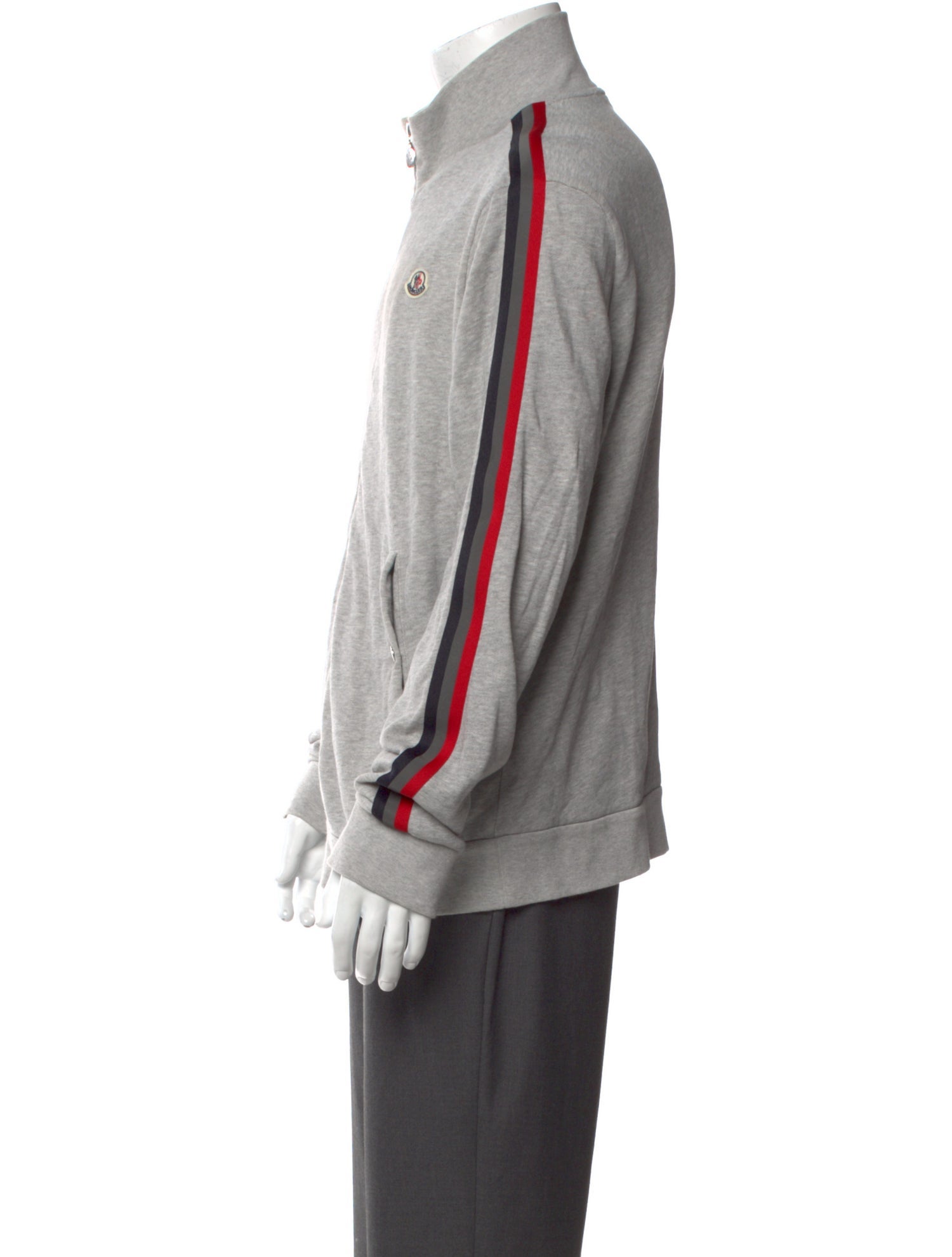 Moncler Striped Mock Neck Sweatshirt