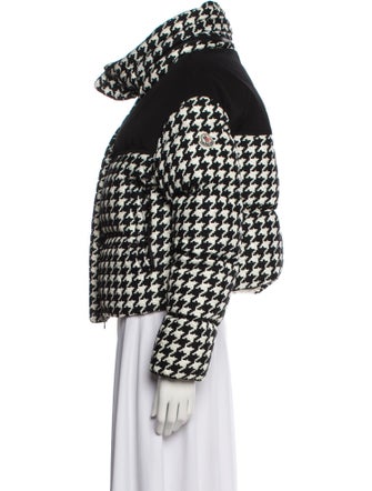 Moncler Nylon Houndstooth Print Evening Jacket