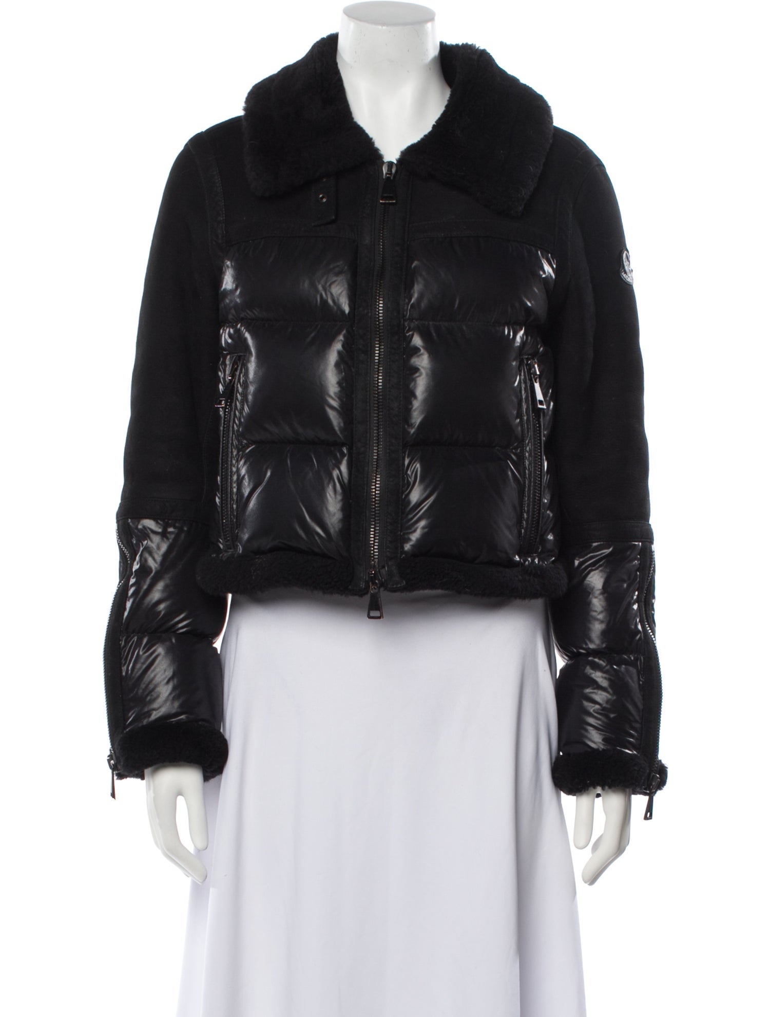 Moncler Lamb Leather Faux Fur Jacket