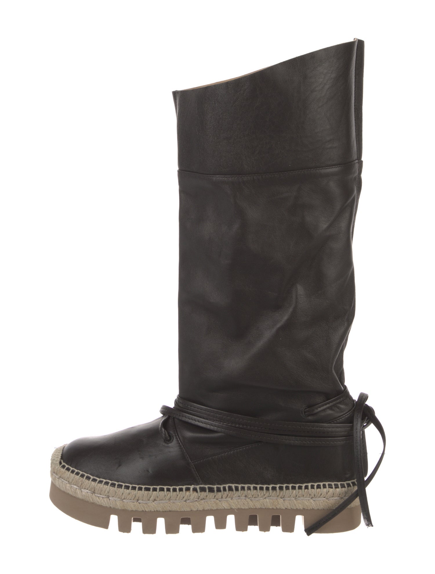 Moncler Leather Lace-Up Boots