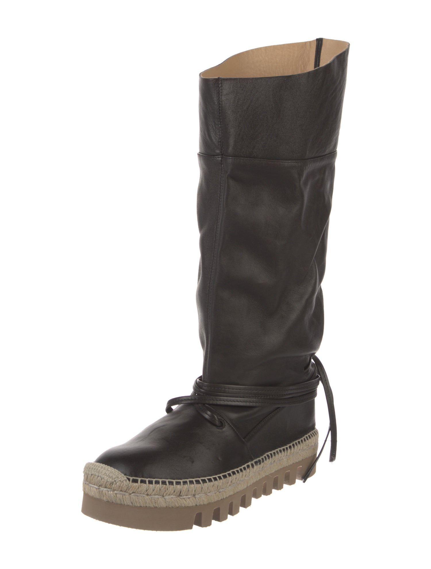 Moncler Leather Lace-Up Boots