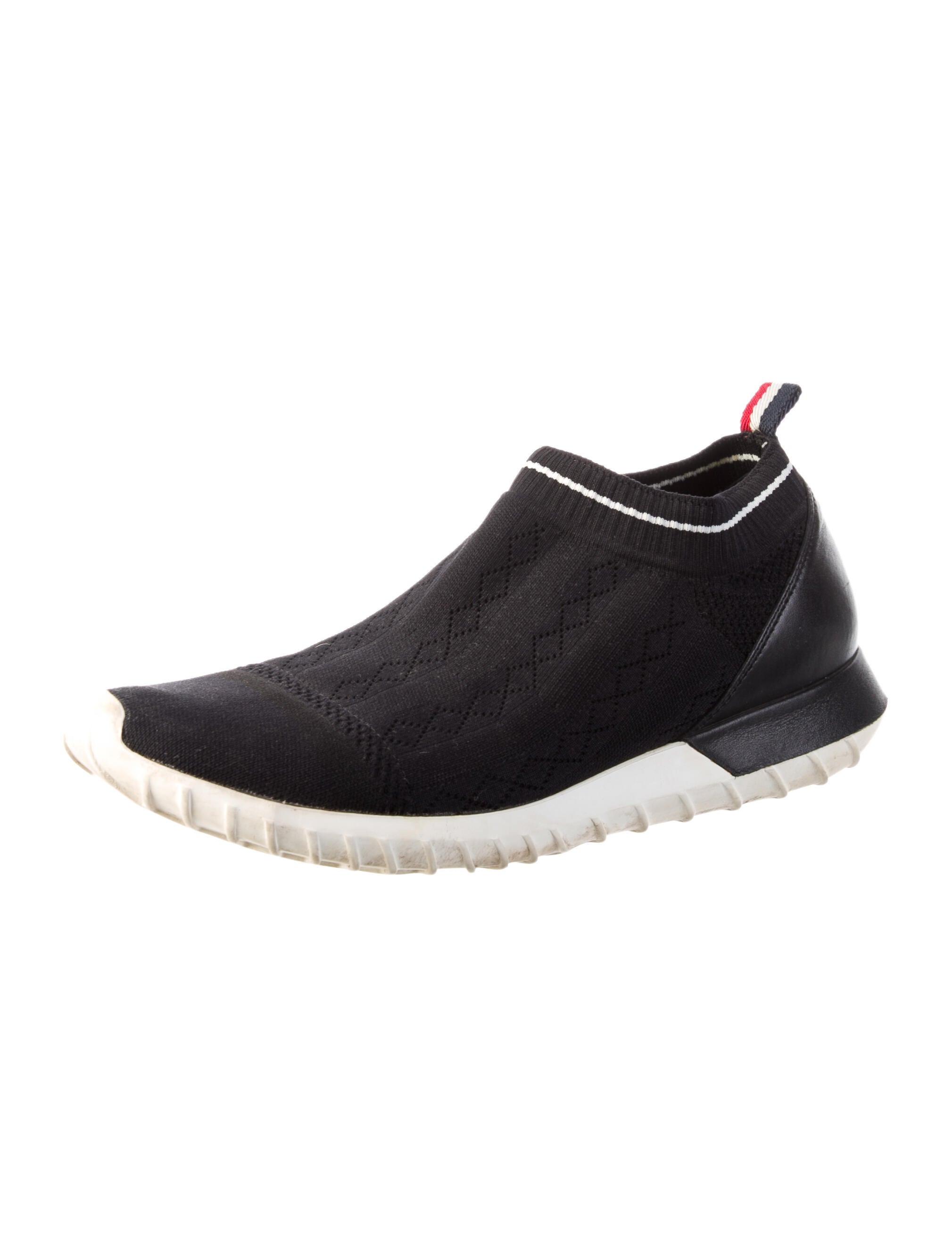 Moncler Leather Trim Embellishment Sock Sneakers