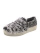 Moncler Shearling Tweed Pattern Sneakers