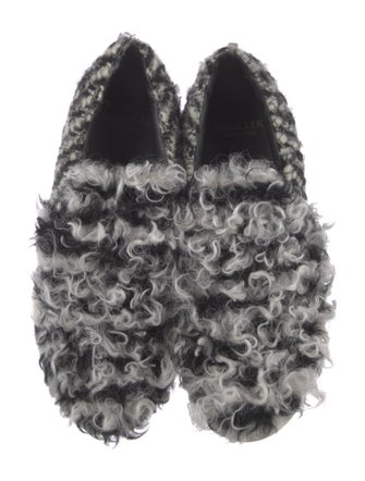 Moncler Shearling Tweed Pattern Sneakers