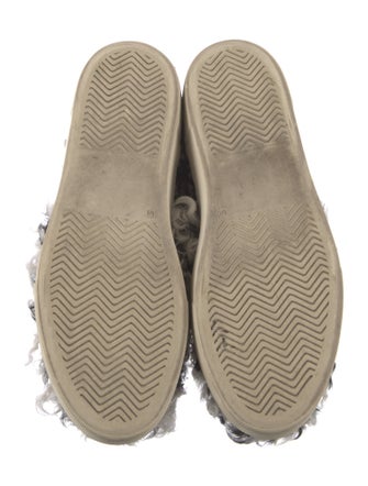 Moncler Shearling Tweed Pattern Sneakers