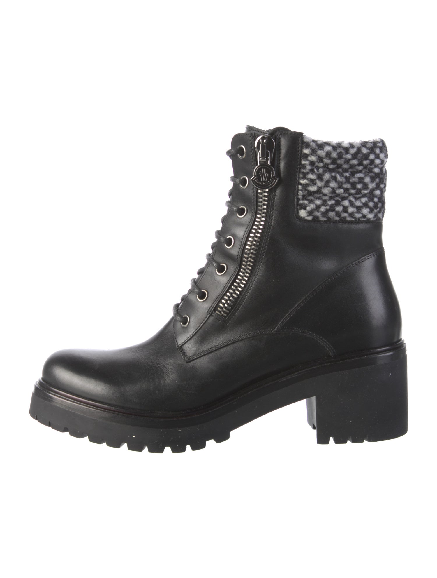 Moncler Leather Combat Boots