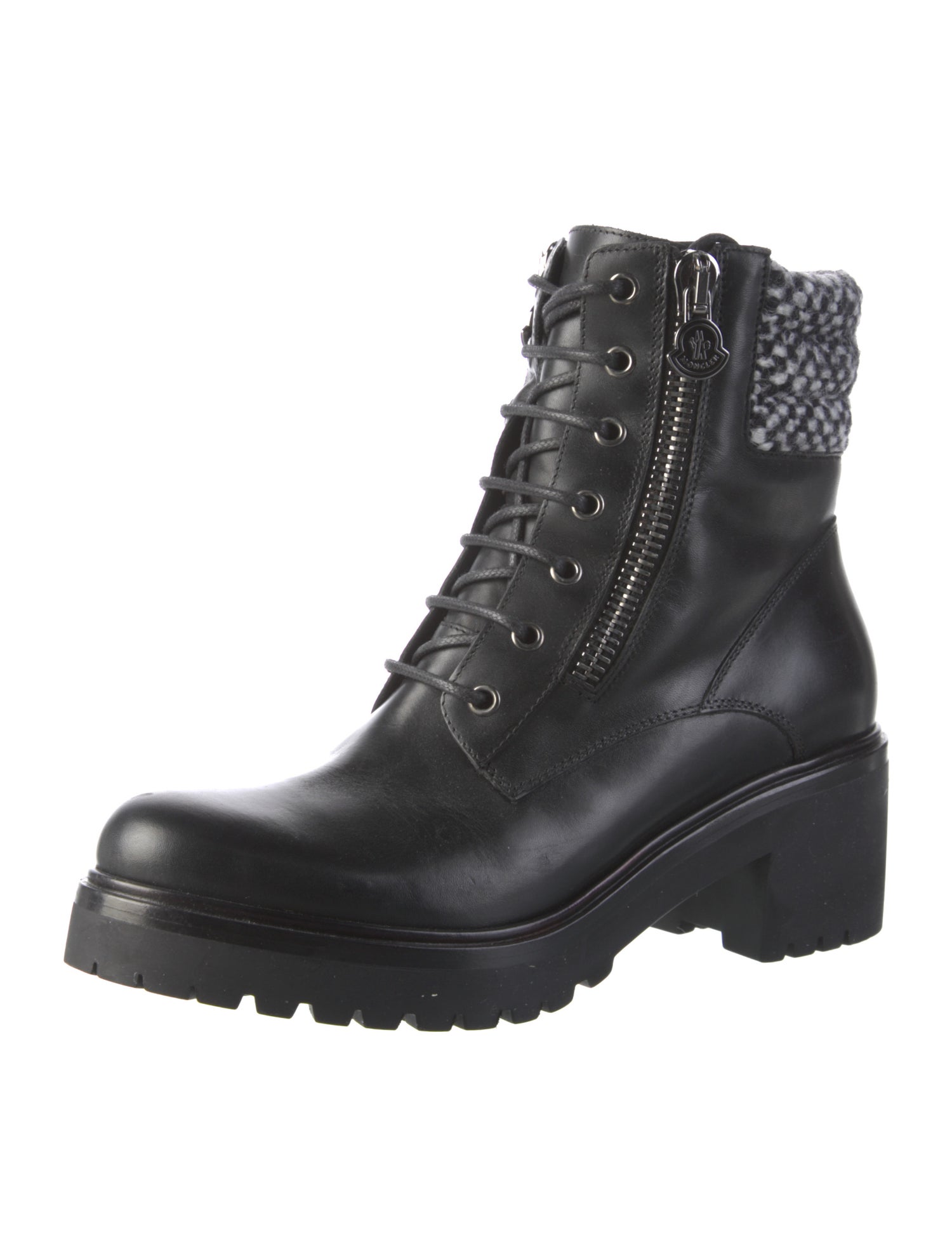 Moncler Leather Combat Boots