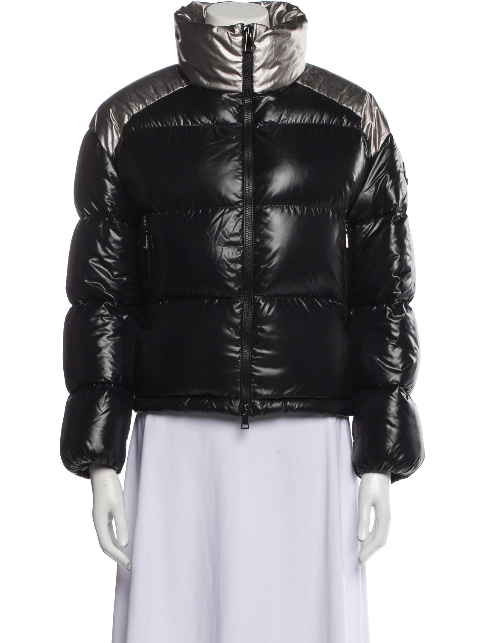 Moncler Colorblock Pattern Faux Fur Jacket