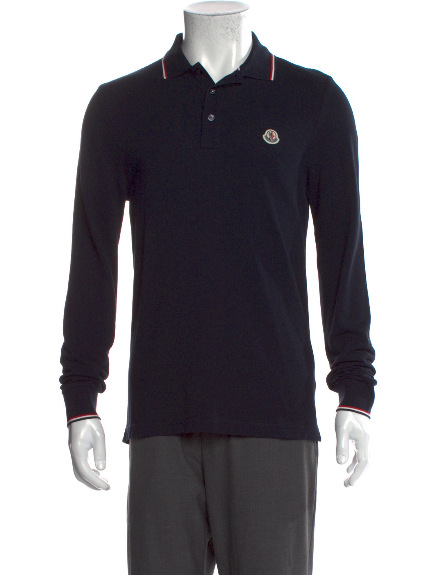 Moncler Collar Long Sleeve Polo Shirt