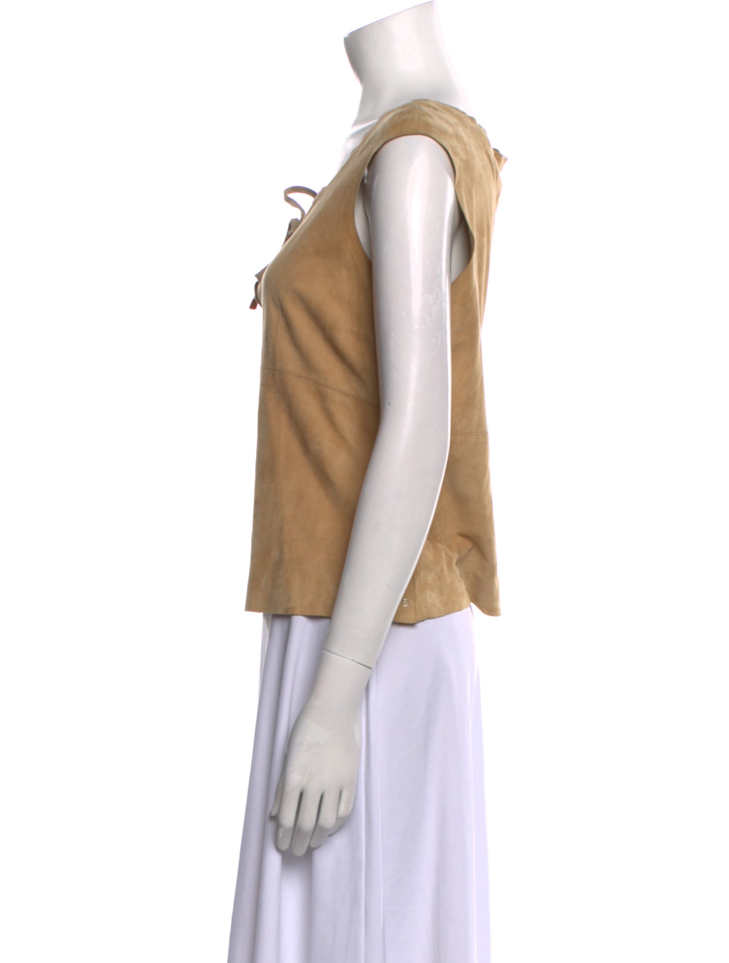 Moncler Leather V-Neck Tank Top