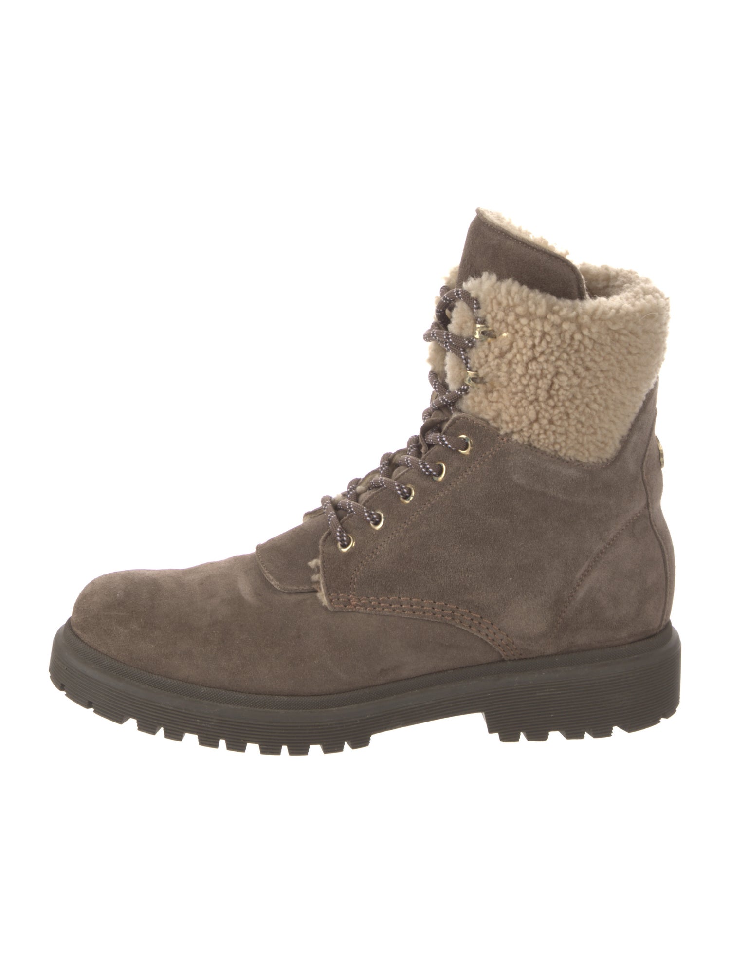 Moncler Suede Lace-Up Boots