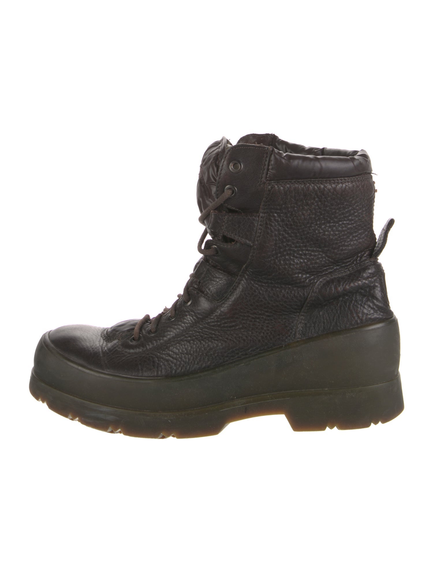 Moncler Leather Lace-Up Boots