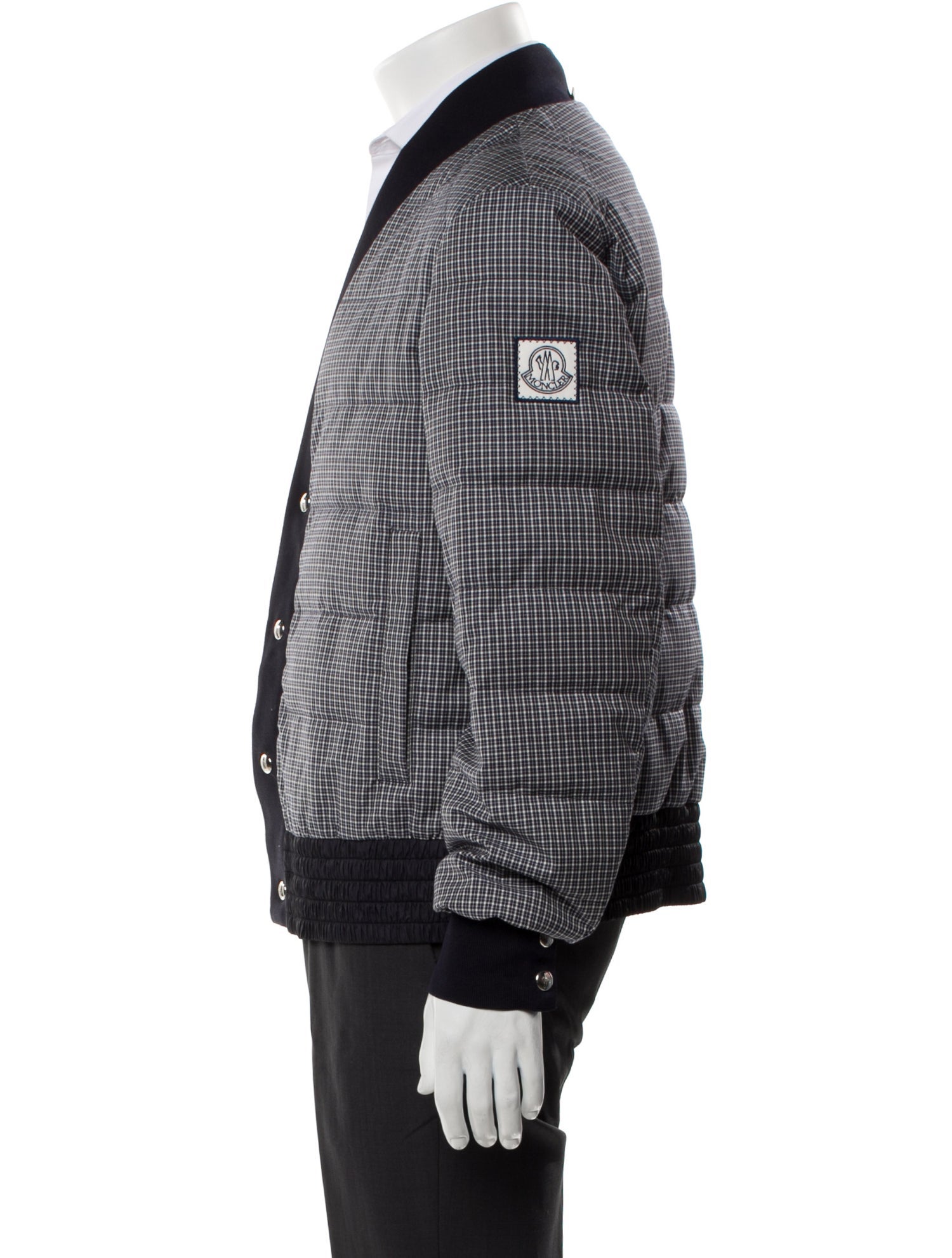 Moncler Wool Plaid Print Jacket