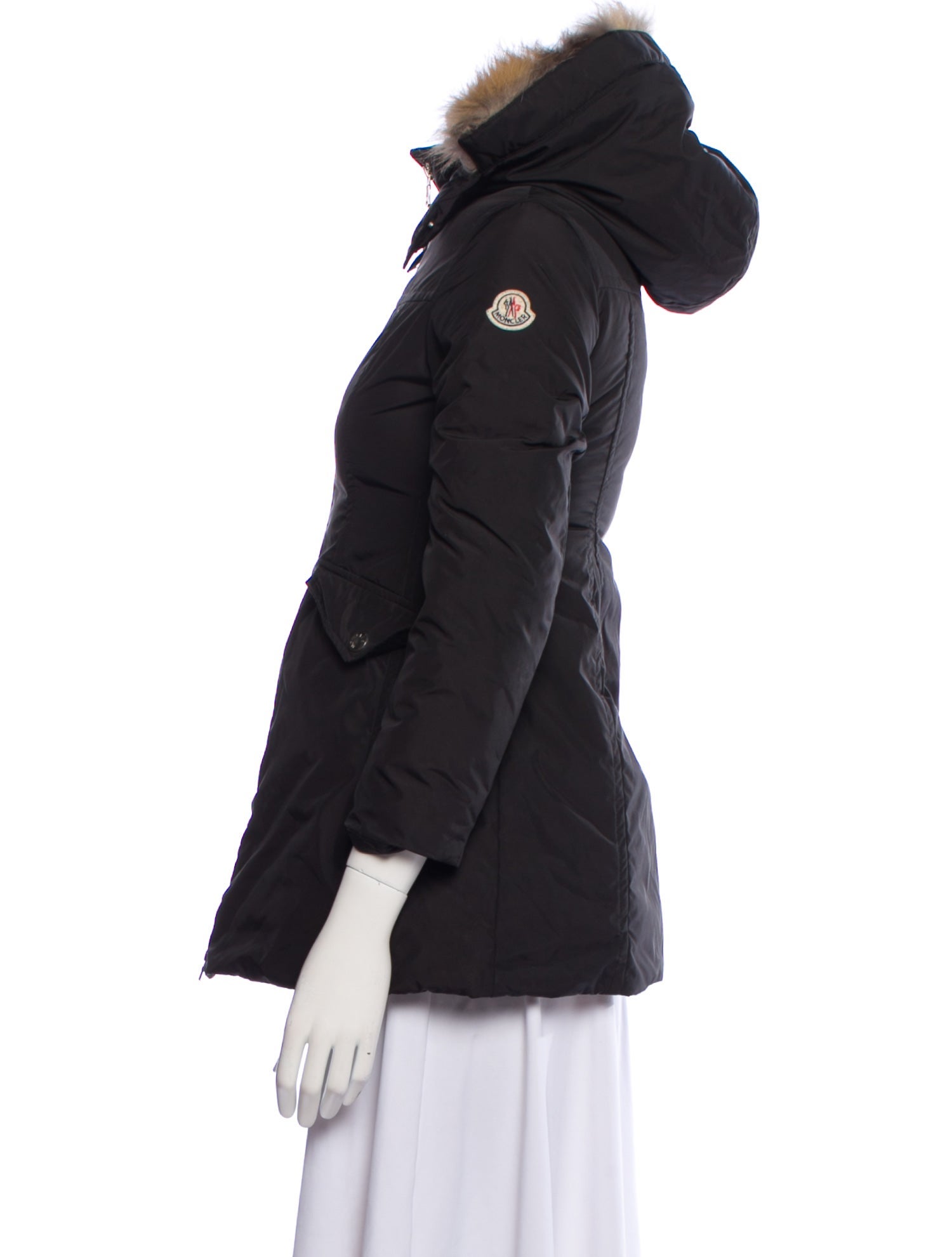 Moncler Down Fur Trim Coat