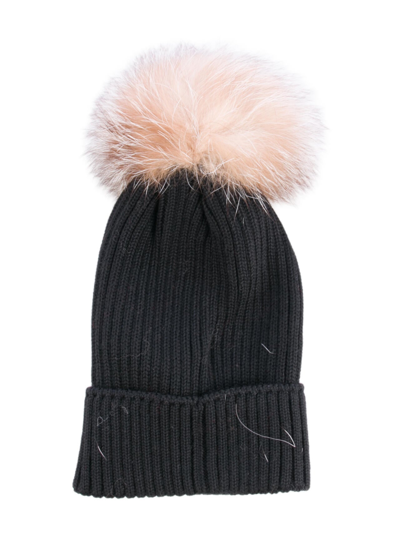 Moncler Solid Fur-Trimmed Virgin Wool Beanie
