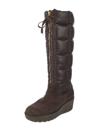 Moncler Quilted Pattern Nylon Boots