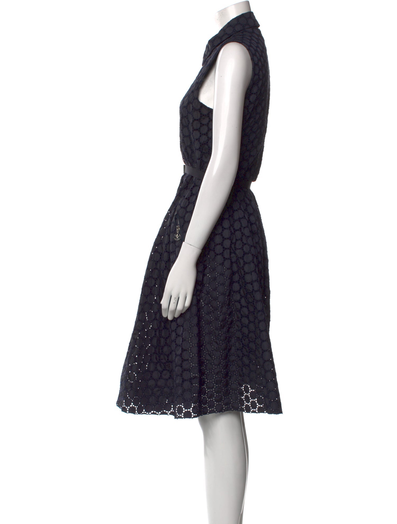 Moncler Polka Dot Print Midi Length Dress