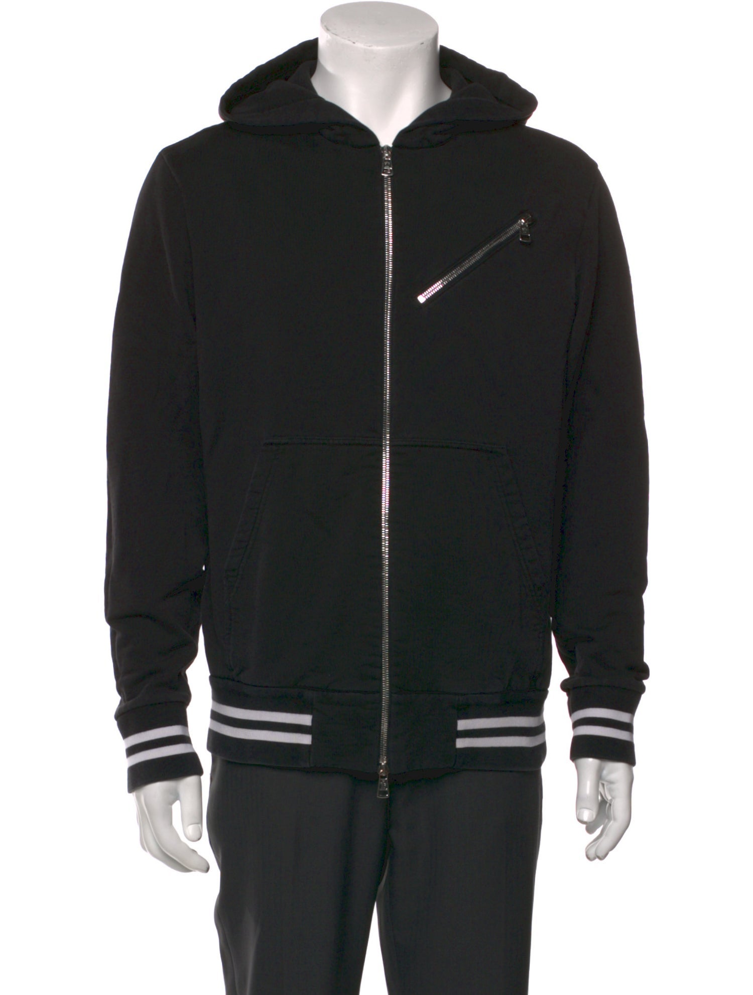 Moncler Striped V-Neck Hoodie