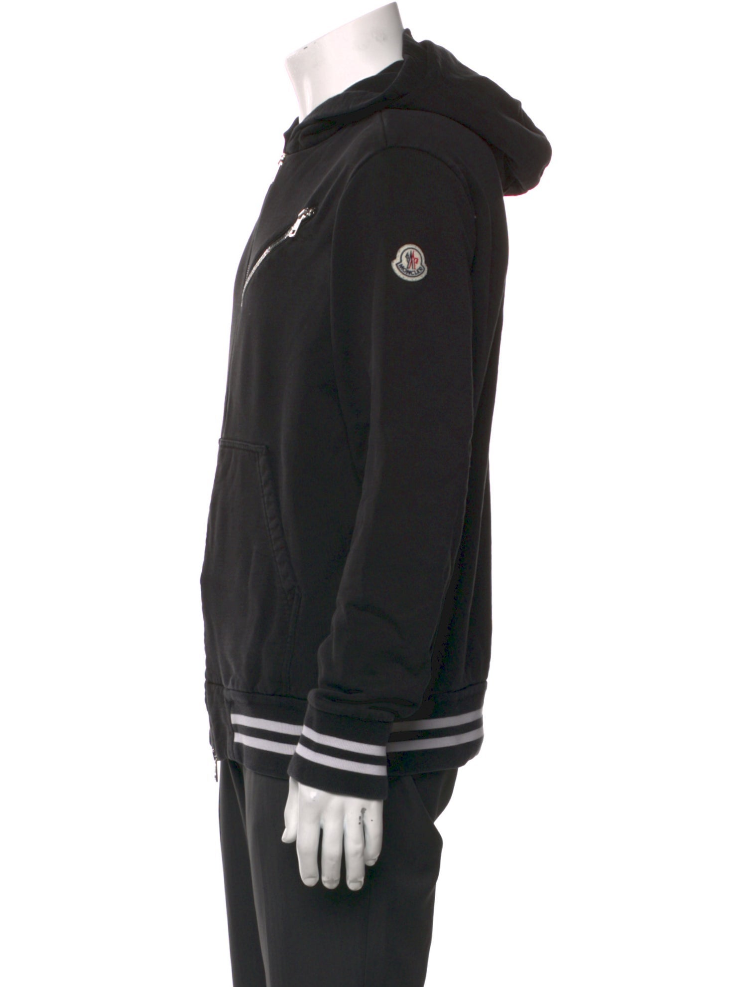 Moncler Striped V-Neck Hoodie