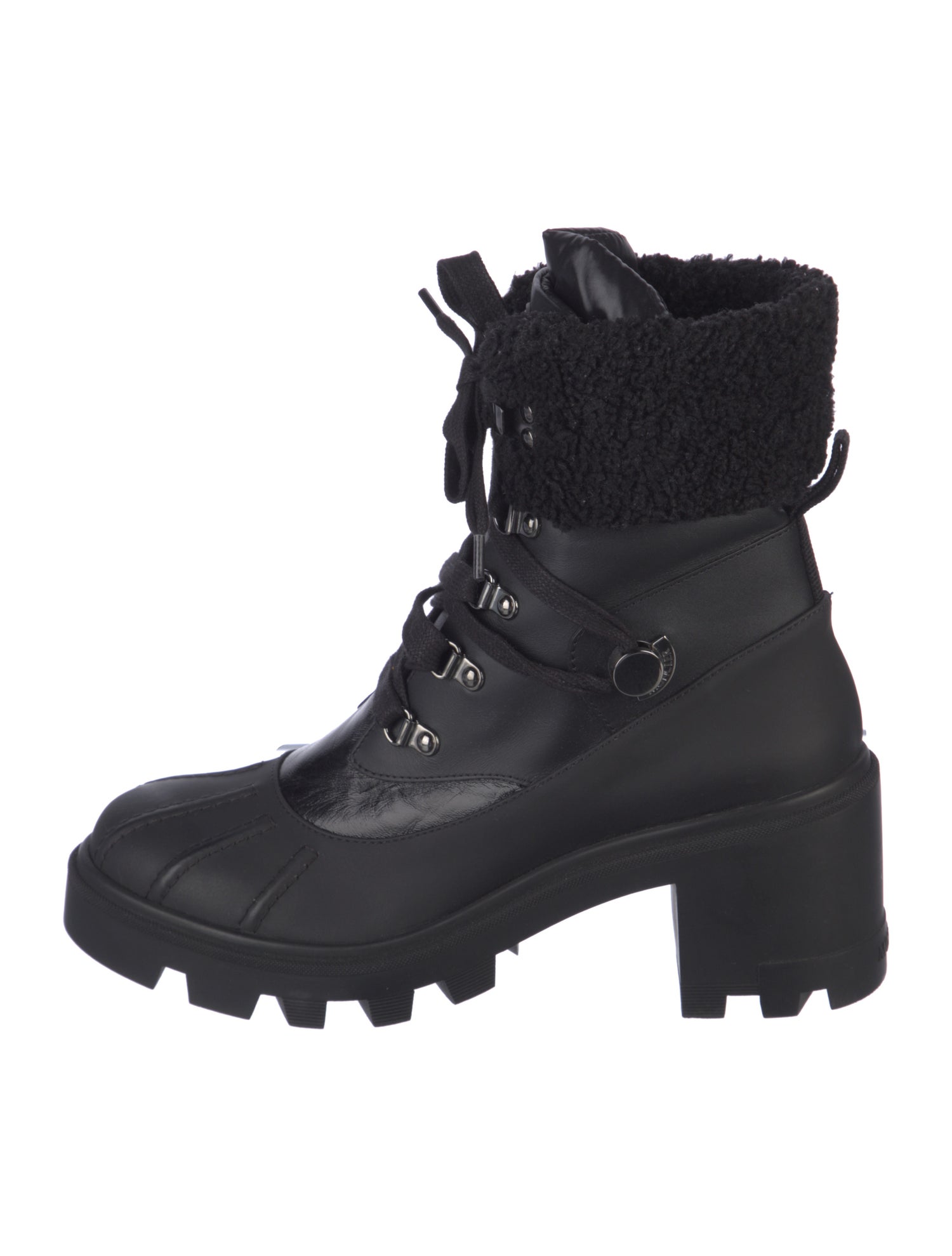 Moncler Leather Combat Boots